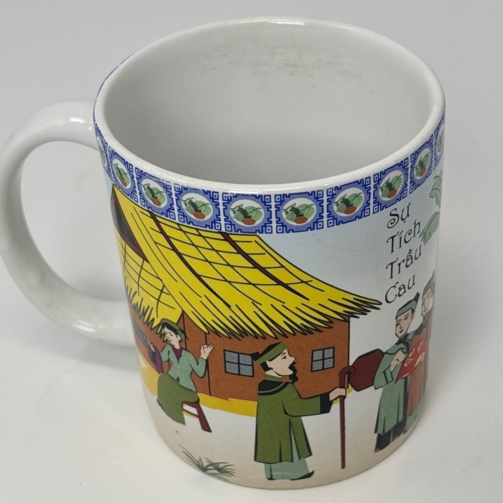 Cuong Phat Vietnamese Folk Tale Mug Su‎ Tich Trau Cau Ceramic Coffee Cup